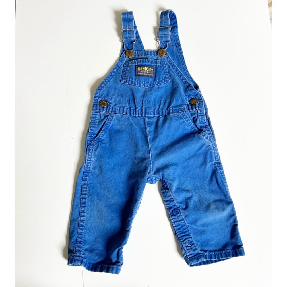 Super Vintage 80’s Blue OshKosh B'Gosh Overalls Size 6/9M Cotton Distressed
